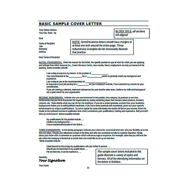 Basic Resume Cover Letter Example PDF Template Free Download