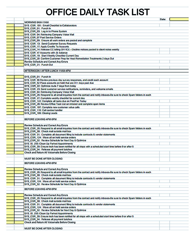 daily office management tasks