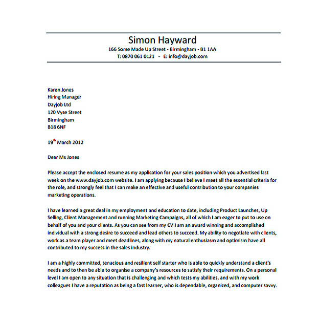 Sales Resume Cover Letter Free PDF Template Download