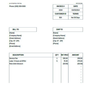 sleek bill invoice template