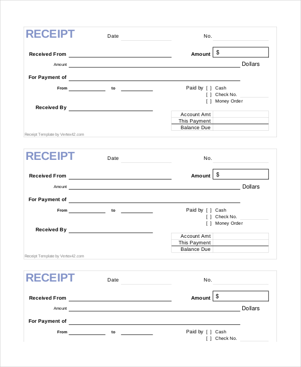 Cash Receipt Template To Use And Its Purposes