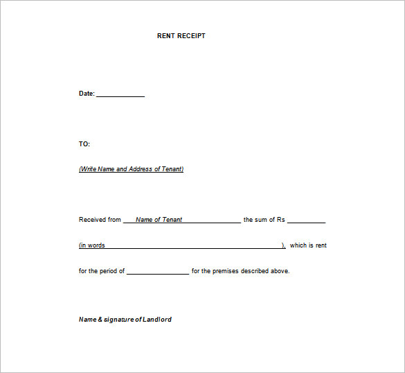 Blank Receipt Template Microsoft Word