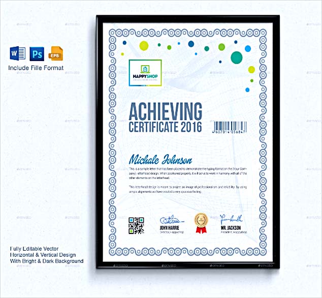 Business Certificate Template Word Format Download