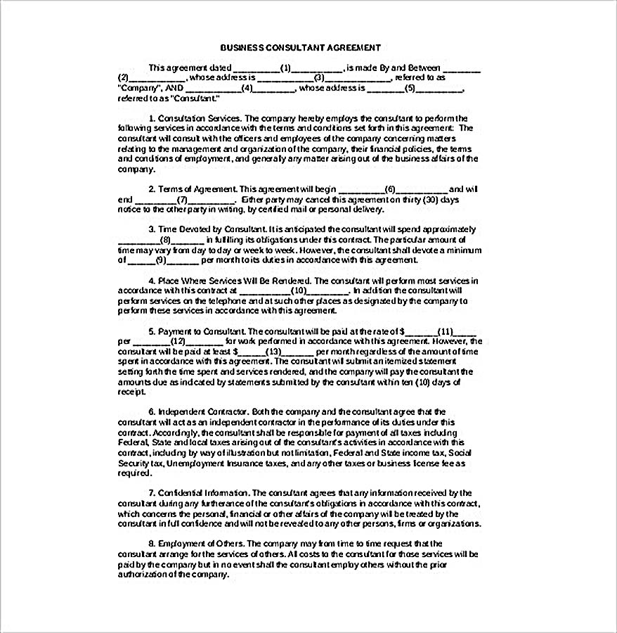 Business Consultant Agreement