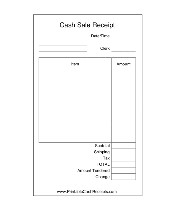 Cash Payment Receipt Template Uk Template