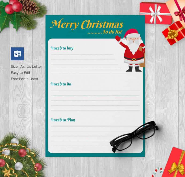 Christmas Gift List Template Free Download 788x753