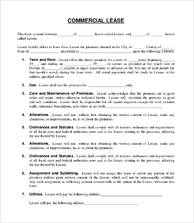 Commercial Land Lease Agreement Template1