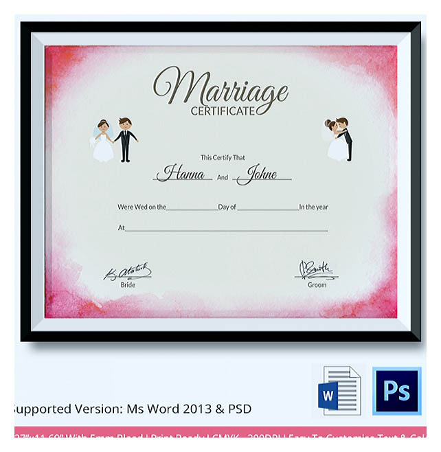 Designing Using Marriage Certificate Template for Your Own ...