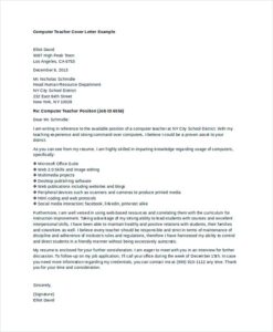 Teaching Cover Letter Examples for Successful Job Application