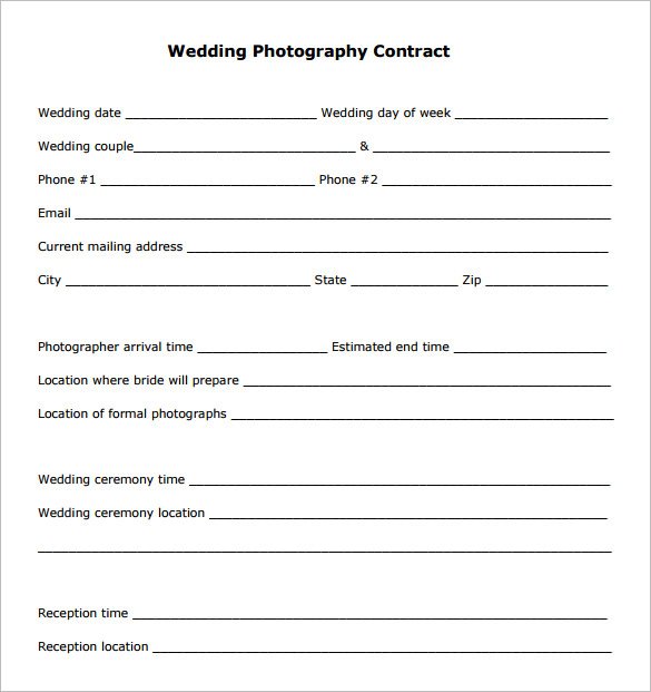 Corporate Photography Contract Template