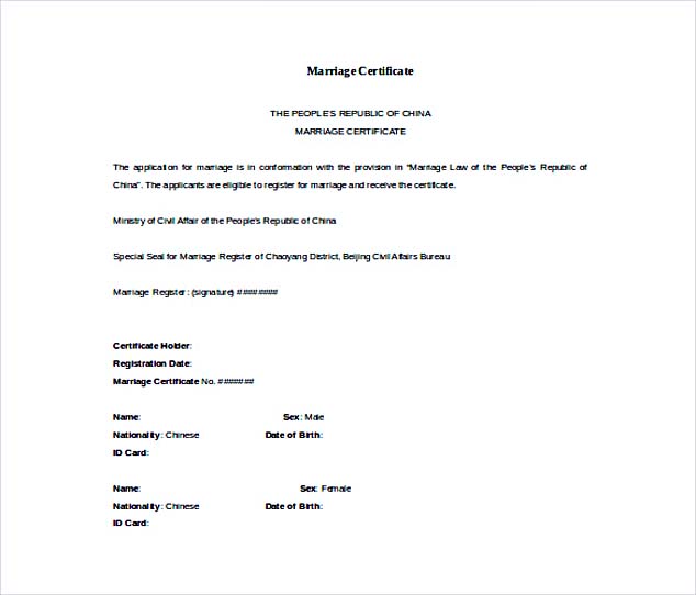 Doc Format Free Marriage Certificate Template