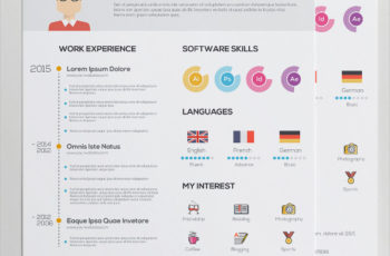 Flat Resume with Infographics AI Illustrator