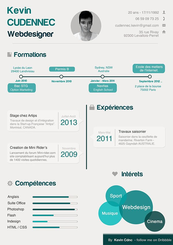 Free Infographic Resume PSD Template1