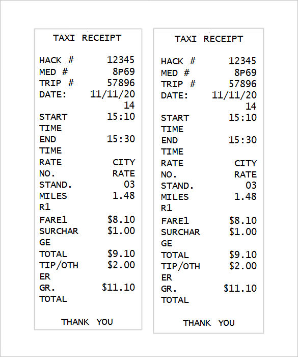 Free Receipt Template Word