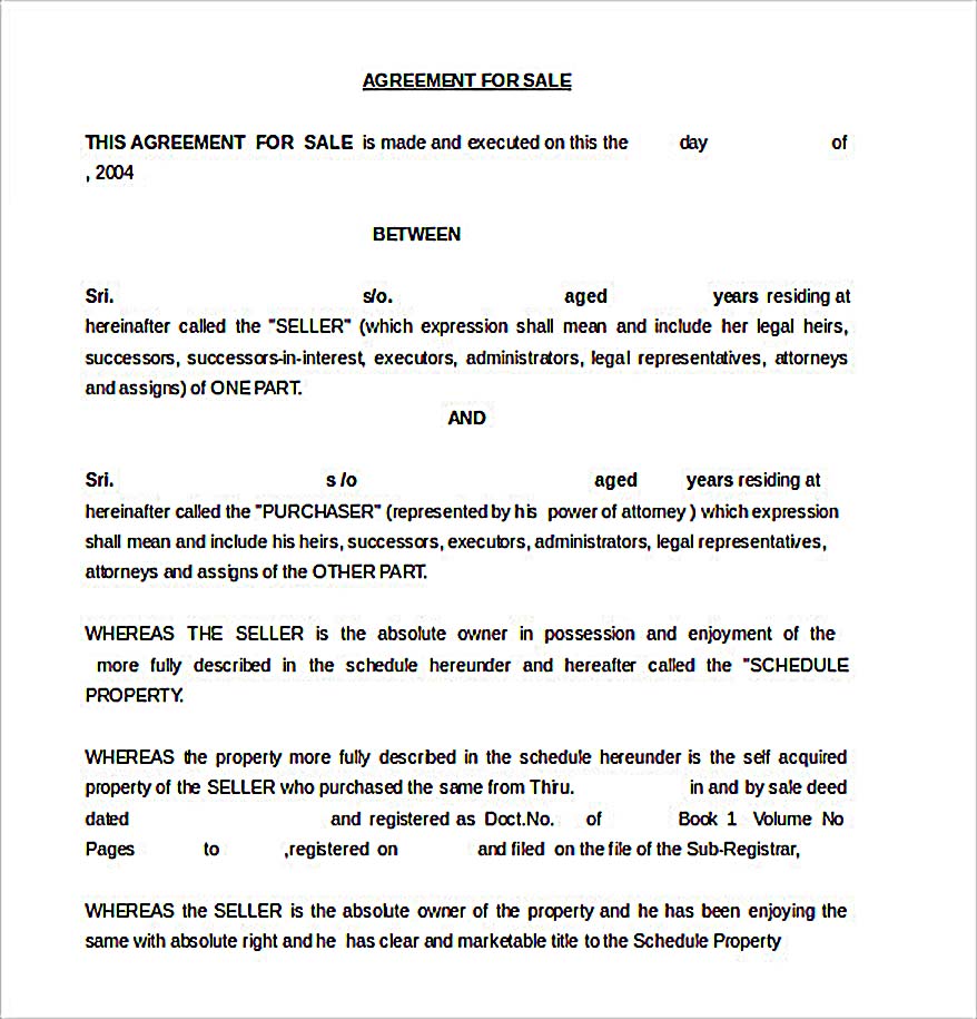 Free Sales Conditional Agreement Template