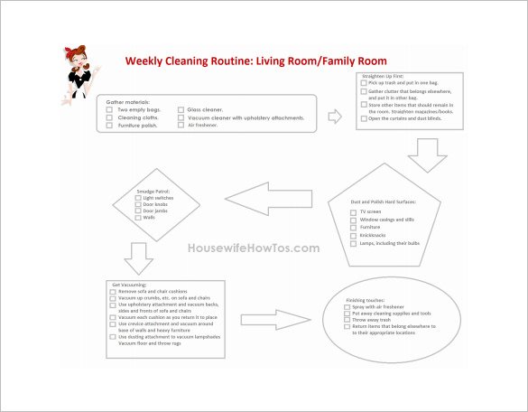 House Cleaning Weekly Weekly Chore Chart Free