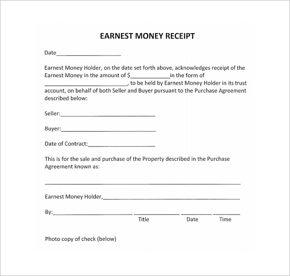Money Receipt Format