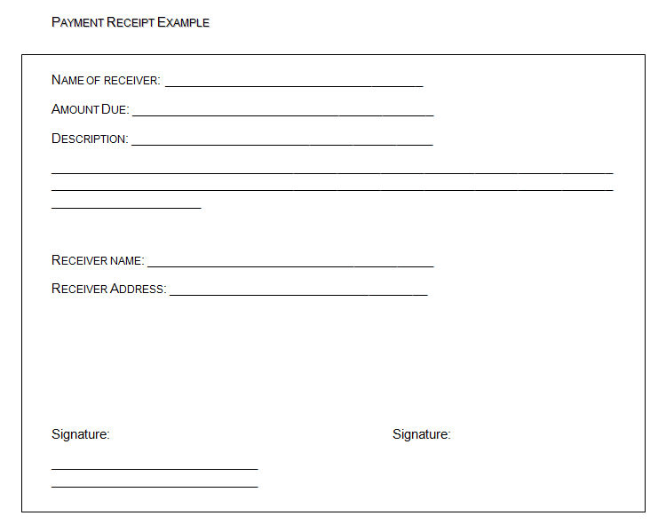 PAYMENT RECEIPT EXAMPLE