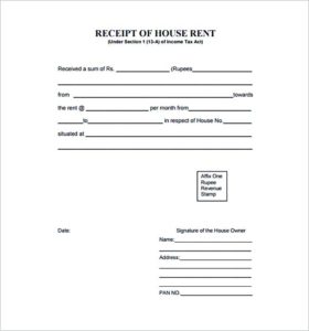 Free Rent Receipt Template And What Information To Include