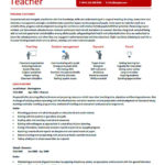 Resume Template for Teacher with Experience PDF Printable