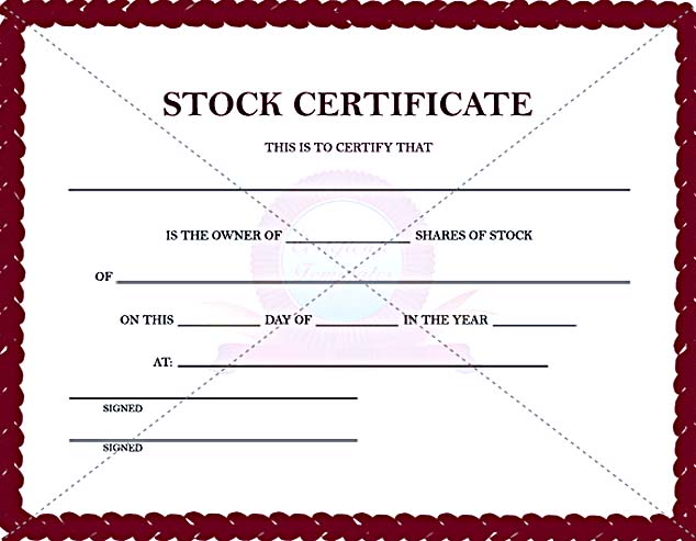 Simple Stock Certificate Beautiful Template