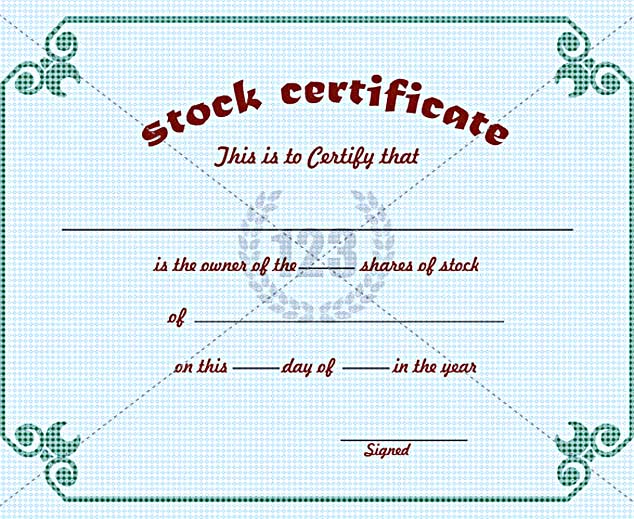 Stock Certificate Template Premium
