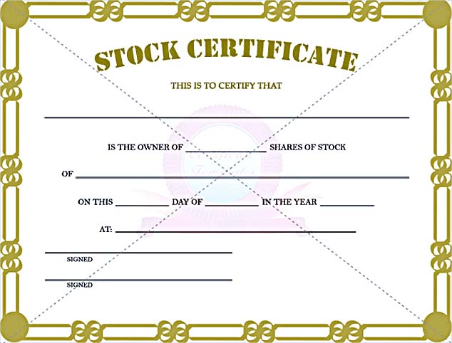 Stock Certificate Template Sample Editable