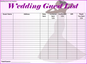Download Wedding Guest List Template