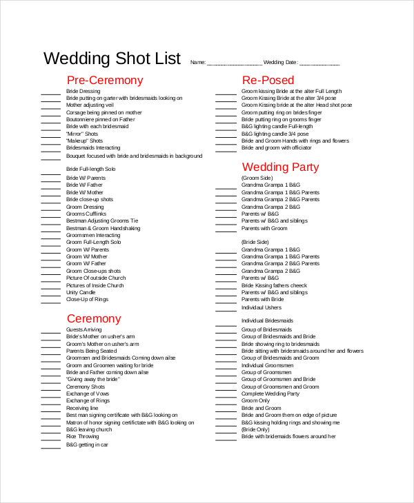 Essential Elements To Be Involved In Shot List Template Making