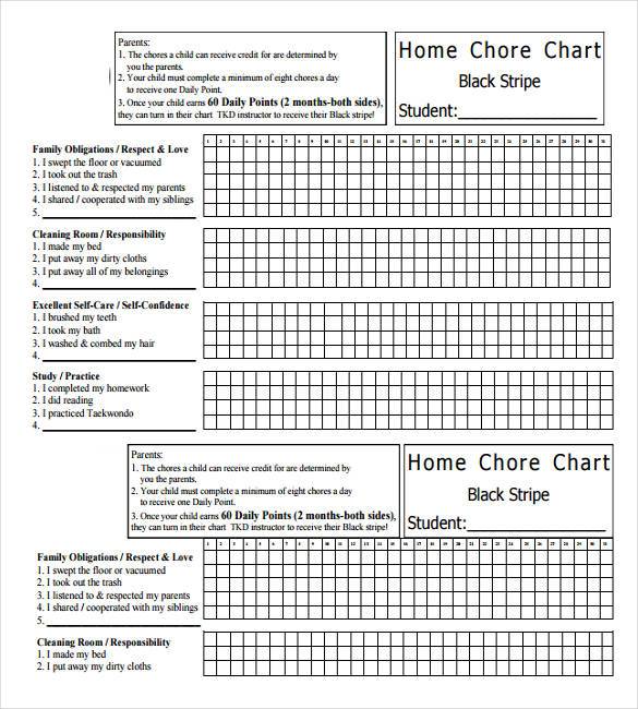Weekly Monthly Home Chore Chart able