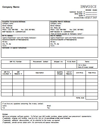 bakery invoice template word