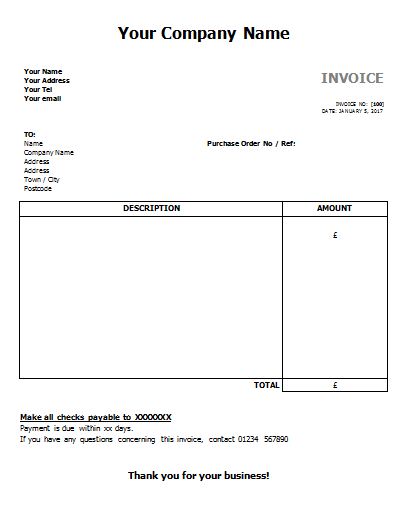 basic business invoice template