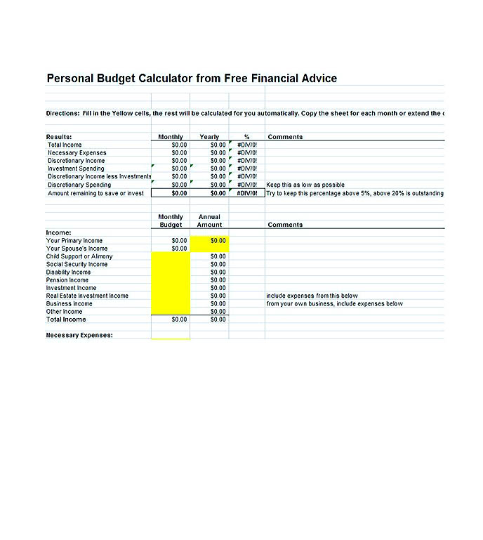 budget template pdf