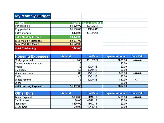 budget template word document