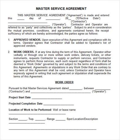 Example Master Service Agreement
