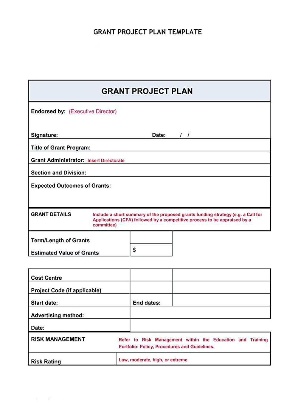 project budget planning template