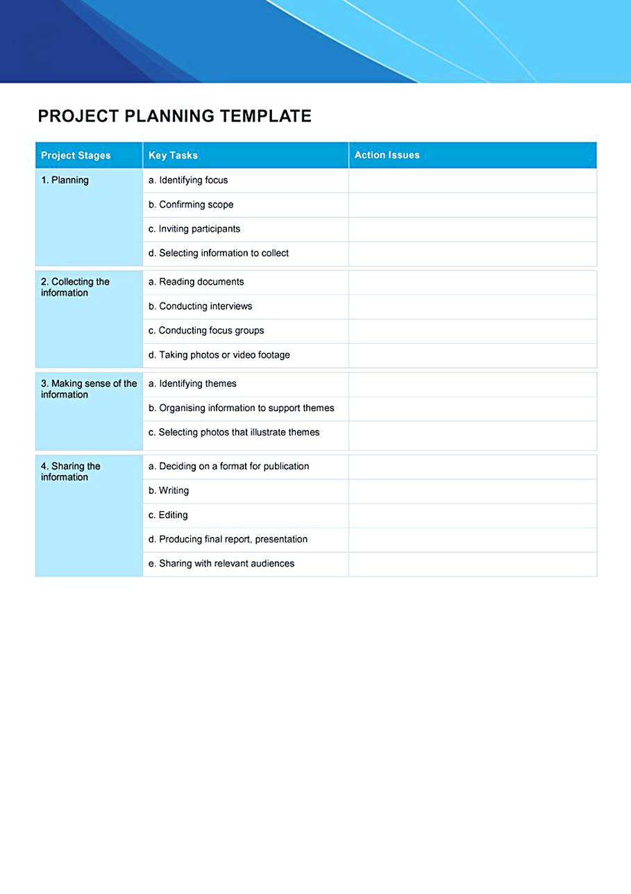 project plan template word