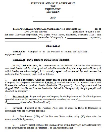 sales contract template word