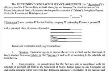 Service Agreement Template Pdf