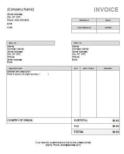 small business invoice template excel