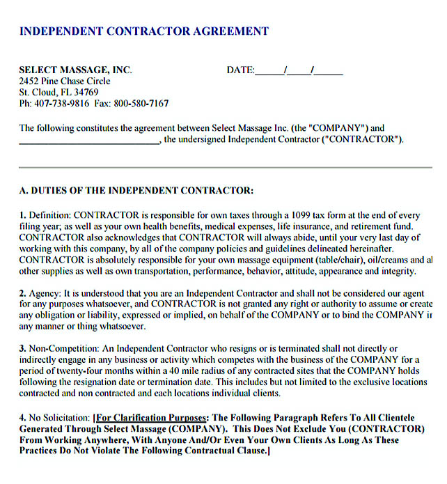 Subcontractor Non Compete Agreement Template