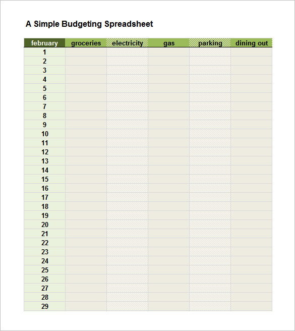 A Simple Budgeting Spreadsheet Template