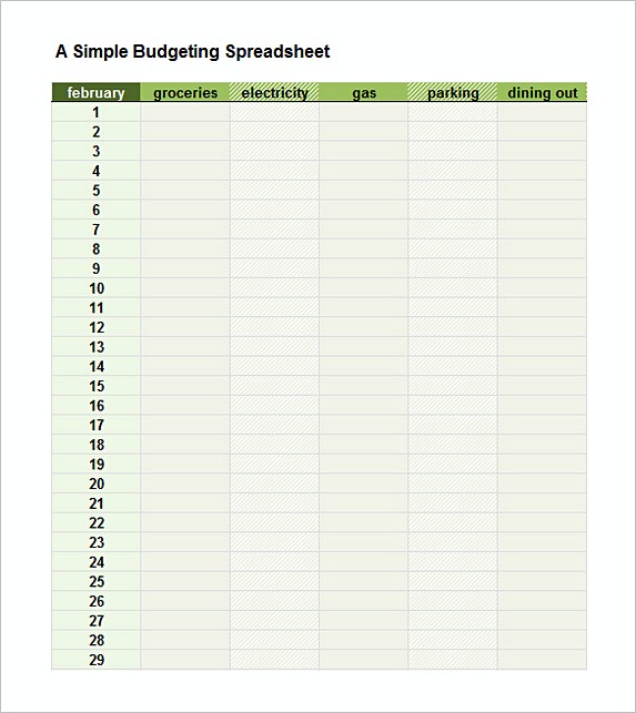 A Simple Budgeting Spreadsheet Template