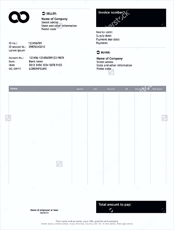 Blank Invoice business templates