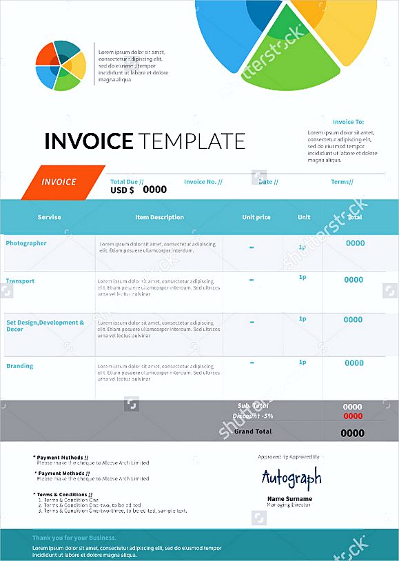 Blue Blank Invoice templates design