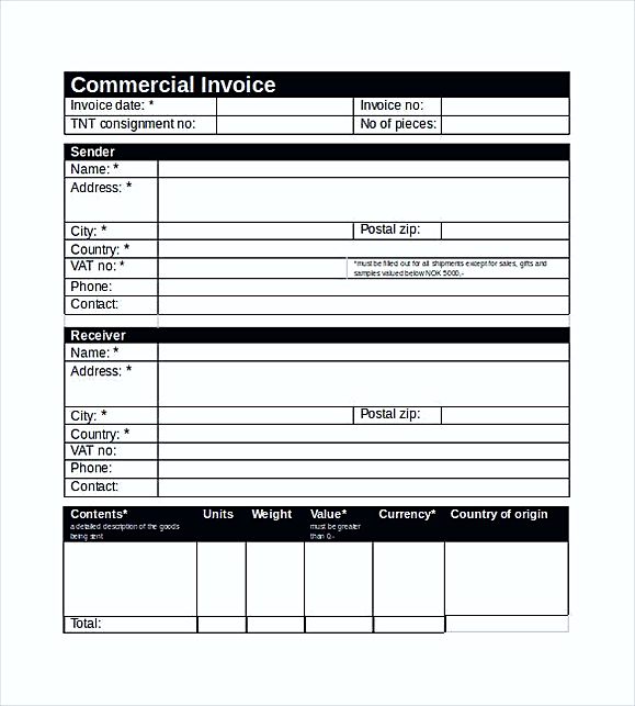 free commercial invoice template excel