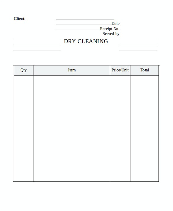 Dry Cleaning Service Invoice templates