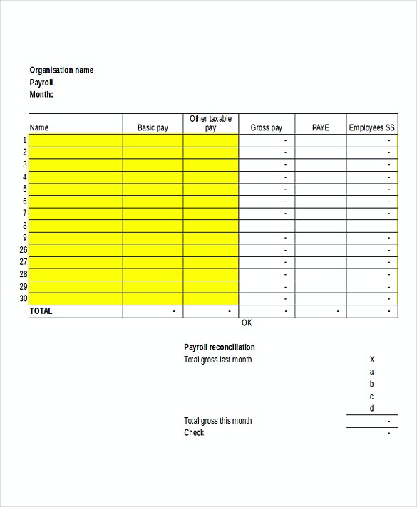 Excel Payroll templates