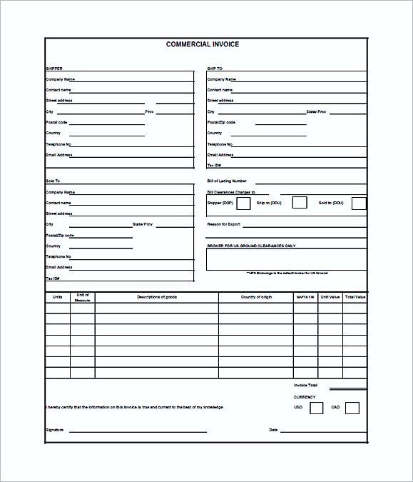 Free Commercial Business Invoice templates