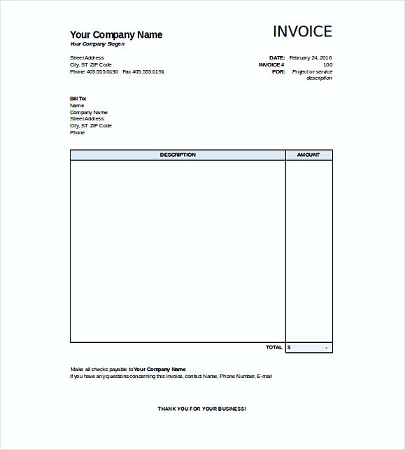 Free Excel Invoice templates